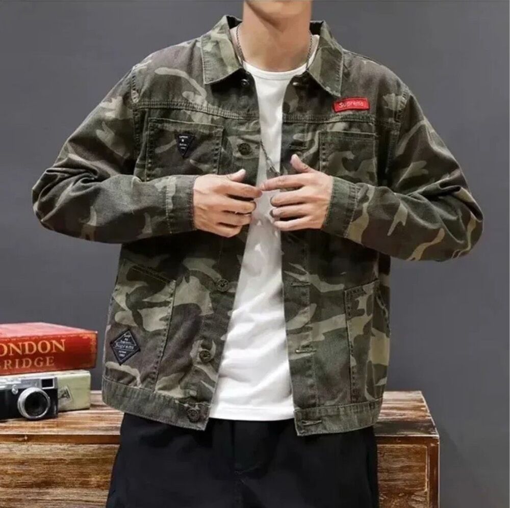 Supzums Military Camo Trucker Jacket Green $89 L